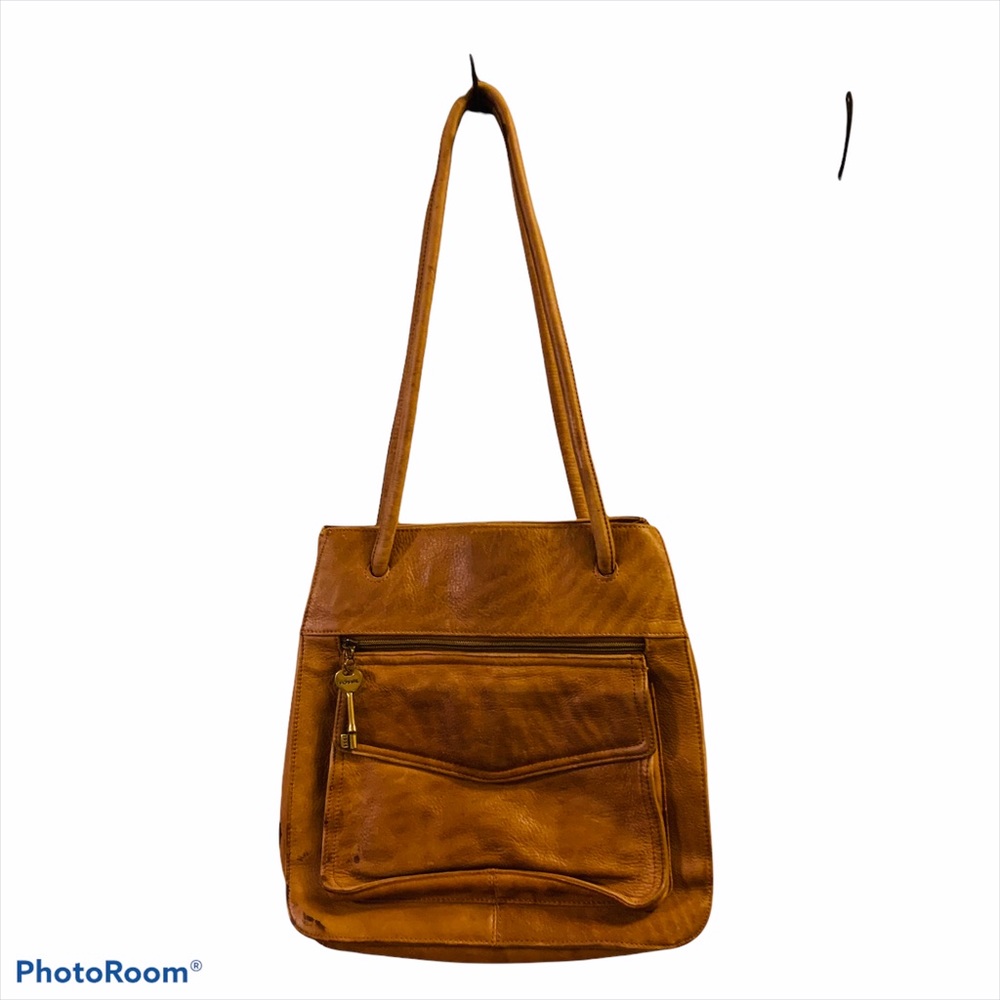 FOSSIL 1954 CARRYALL SHOPPER LEATHER HANDBAG BROWN - Picture 2 of 10